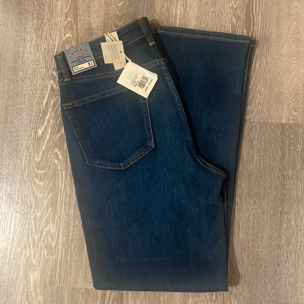 NWT Faherty Slim Straight Denim